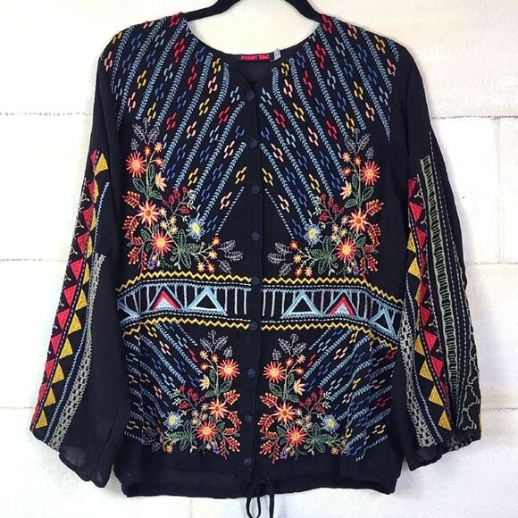 Johnny Was Women's Ezra Embroidered Blouse. Size S - Picture 3 of 10